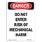 Signmission OSHA Danger Sign, 10" Height, Aluminum, Do Not Enter Risk Of Mechanical Harm, Portrait OS-DS-A-710-V-2137 - alternate 1